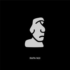 Fototapeta na wymiar white rapa nui vector icon on black background. modern flat rapa nui from buildings concept vector sign symbol can be use for web, mobile and logo.
