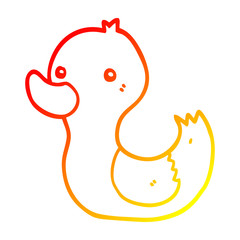 warm gradient line drawing cartoon duck