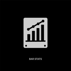 white bar stats vector icon on black background. modern flat bar stats from business and analytics concept vector sign symbol can be use for web, mobile and logo.