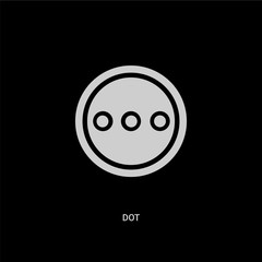 white dot vector icon on black background. modern flat dot from business and analytics concept vector sign symbol can be use for web, mobile and logo.