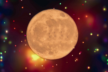 Full moon. ELements of this image furnished by NASA.