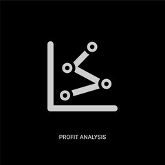 white profit analysis vector icon on black background. modern flat profit analysis from business and analytics concept vector sign symbol can be use for web, mobile and logo.