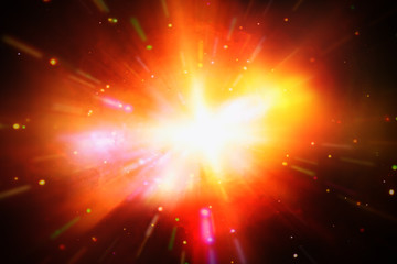 Abstract background of light explosion. Starburst. Sunbeams. The elements of this image furnished by NASA.