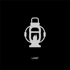 Obraz premium white lamp vector icon on black background. modern flat lamp from camping concept vector sign symbol can be use for web, mobile and logo.