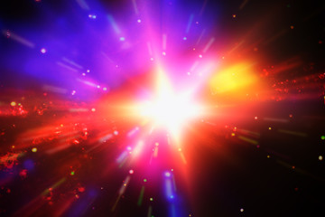 Abstract background of light explosion. Starburst. Sunbeams. The elements of this image furnished by NASA.