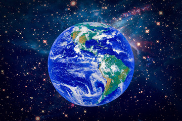 Obraz na płótnie Canvas Planet earth in space, full photo. The elements of this image furnished by NASA.