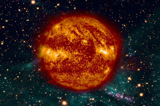 Sun in outer space. The elements of this image furnished by NASA.