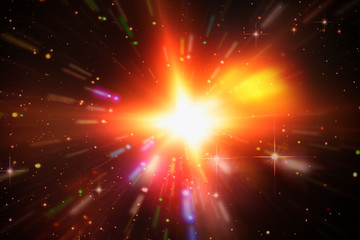 Abstract background of light explosion. Starburst. Sunbeams. The elements of this image furnished...