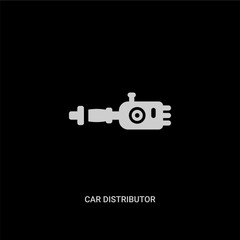 white car distributor vector icon on black background. modern flat car distributor from car parts concept vector sign symbol can be use for web, mobile and logo.