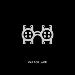 white car fog lamp vector icon on black background. modern flat car fog lamp from car parts concept vector sign symbol can be use for web, mobile and logo.