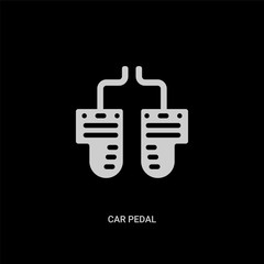 white car pedal vector icon on black background. modern flat car pedal from car parts concept vector sign symbol can be use for web, mobile and logo.