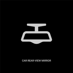white car rear-view mirror vector icon on black background. modern flat car rear-view mirror from car parts concept vector sign symbol can be use for web, mobile and logo.