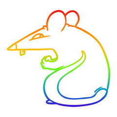 Obraz premium rainbow gradient line drawing sly cartoon rat
