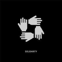 Obraz premium white solidarity vector icon on black background. modern flat solidarity from charity concept vector sign symbol can be use for web, mobile and logo.