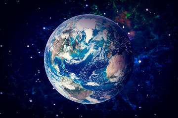 Vue de la terre depuis le cosmos. Les éléments de cette image fournis par la NASA.