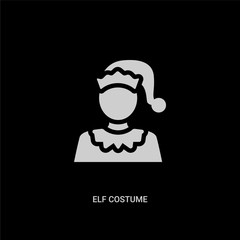 white elf costume vector icon on black background. modern flat elf costume from christmas concept vector sign symbol can be use for web, mobile and logo.