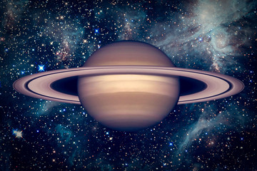 Planet Saturn, with space background. The elements of this image furnished by NASA.