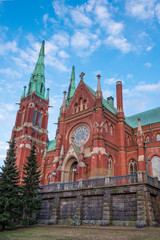 Church of St. John Lutheran Neo-Gothic style temple in the Finnish capital Helsinki spring in...
