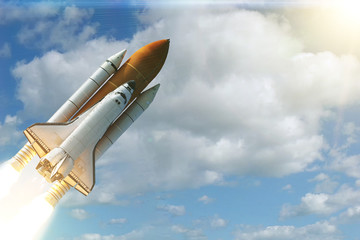 Naklejka na ściany i meble Liftoff of the rocket. The elements of this image furnished by NASA.
