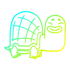 cold gradient line drawing cartoon happy turtle
