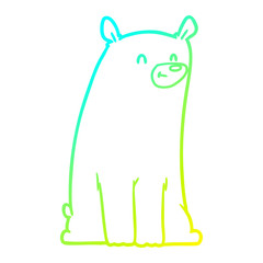 cold gradient line drawing cartoon bear