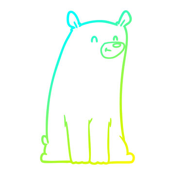 recommend clip art: cold gradient line drawing cartoon bear