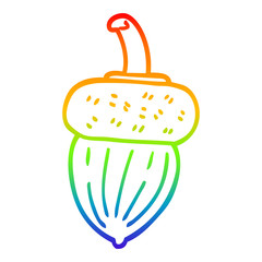 rainbow gradient line drawing cartoon acorn