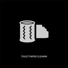 white toilet paper cleanin vector icon on black background. modern flat toilet paper cleanin from cleaning concept vector sign symbol can be use for web, mobile and logo.