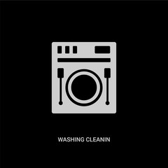 white washing cleanin vector icon on black background. modern flat washing cleanin from cleaning concept vector sign symbol can be use for web, mobile and logo.