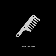 white comb cleanin vector icon on black background. modern flat comb cleanin from cleaning concept vector sign symbol can be use for web, mobile and logo.
