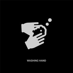 white washing hand vector icon on black background. modern flat washing hand from cleaning concept vector sign symbol can be use for web, mobile and logo.