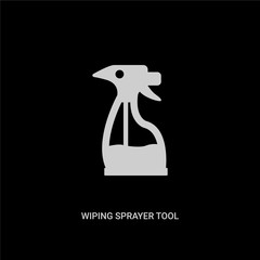 white wiping sprayer tool vector icon on black background. modern flat wiping sprayer tool from cleaning concept vector sign symbol can be use for web, mobile and logo.