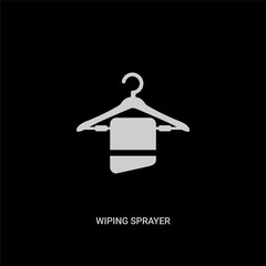 white wiping sprayer vector icon on black background. modern flat wiping sprayer from cleaning concept vector sign symbol can be use for web, mobile and logo.
