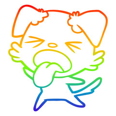 rainbow gradient line drawing cartoon disgusted dog