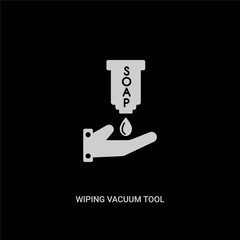 white wiping vacuum tool vector icon on black background. modern flat wiping vacuum tool from cleaning concept vector sign symbol can be use for web, mobile and logo.