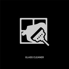 white glass cleaner vector icon on black background. modern flat glass cleaner from cleaning concept vector sign symbol can be use for web, mobile and logo.