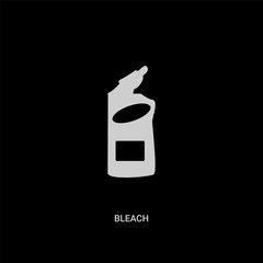 white bleach vector icon on black background. modern flat bleach from cleaning concept vector sign symbol can be use for web, mobile and logo.