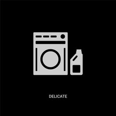 white delicate vector icon on black background. modern flat delicate from cleaning concept vector sign symbol can be use for web, mobile and logo.
