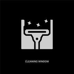 white cleaning window vector icon on black background. modern flat cleaning window from cleaning concept vector sign symbol can be use for web, mobile and logo.