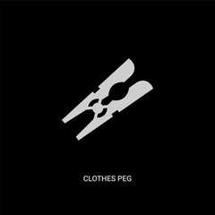 white clothes peg vector icon on black background. modern flat clothes peg from cleaning concept vector sign symbol can be use for web, mobile and logo.