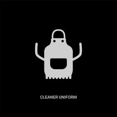white cleaner uniform vector icon on black background. modern flat cleaner uniform from cleaning concept vector sign symbol can be use for web, mobile and logo.