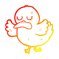 warm gradient line drawing cartoon duck