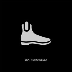 white leather chelsea boots vector icon on black background. modern flat leather chelsea boots from clothes concept vector sign symbol can be use for web, mobile and logo.