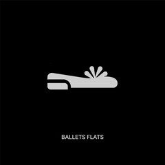 white ballets flats vector icon on black background. modern flat ballets flats from clothes concept vector sign symbol can be use for web, mobile and logo. © Meth Mehr