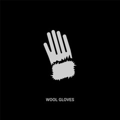 Obraz premium white wool gloves vector icon on black background. modern flat wool gloves from clothes concept vector sign symbol can be use for web, mobile and logo.
