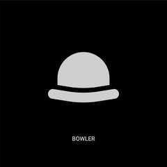 white bowler vector icon on black background. modern flat bowler from clothes concept vector sign symbol can be use for web, mobile and logo.