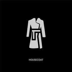 white housecoat vector icon on black background. modern flat housecoat from clothes concept vector sign symbol can be use for web, mobile and logo.