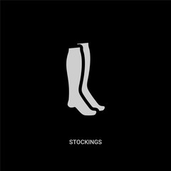white stockings vector icon on black background. modern flat stockings from clothes concept vector sign symbol can be use for web, mobile and logo.