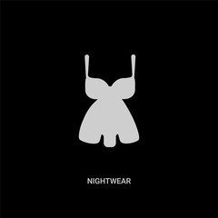 Fototapeta premium white nightwear vector icon on black background. modern flat nightwear from clothes concept vector sign symbol can be use for web, mobile and logo.
