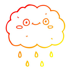 warm gradient line drawing cute cartoon cloud